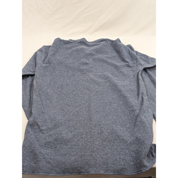 LL Bean Shirt L Tall Blue River Drivers Henley Wool Blend Two Layer Outdoor - Picture 8 of 8